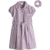 Next Robe aubergine / violet chiné / blanc
