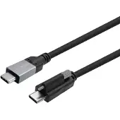 VivoLink USB-C Screw to USB-C Cable 2m (1.50 m, USB 2.0, 100 W)