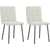 vidaXL Chaise de salle à manger 2 pcs. Velours crème