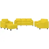 Syfax Ensemble de canapés 4 pcs avec coussins jaune clair tissu