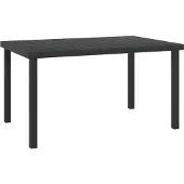 Syfax Table de jardin noire 140x90x74 cm aluminium et WPC