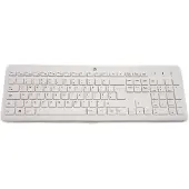 HP Souris et clavier sans fil 230 (combinaison), taille standard, sans fil, technologie RF, clavier à membrane, couleur blanche, souris incluse