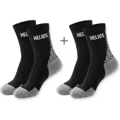 Helios Coolmax, chaussettes de course, 2 paires, noir