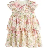 Next Robe vert / rose / blanc