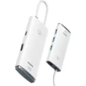 Baseus Station d'accueil WKQX040002, 6 en 1, PD 100 W, blanche