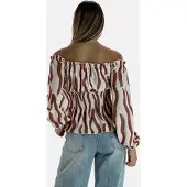 Elara Chemisier marron / blanc