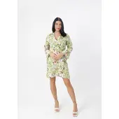 Elara Robe noisette / vert clair / violet clair / blanc
