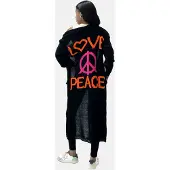 Elara Manteau en tricot orange / rose / noir