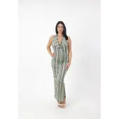 Elara Robe camel / vert clair