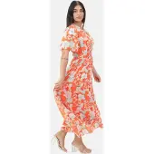 Elara Robe d’été gris clair / menthe / homard / blanc