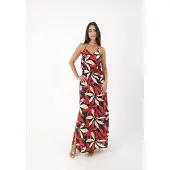 Elara Robe d’été crème / rose clair / lie de vin / noir