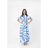 Elara Robe d’été bleu / blanc