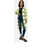 Elara Manteau en tricot kiwi / blanc