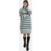 Elara Robes en maille gris clair / noir