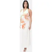 Elara Robe menthe / orange / blanc