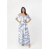 Elara Robe bleu clair / blanc