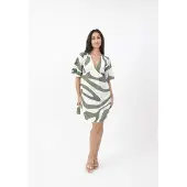 Elara Robe d’été kaki / blanc