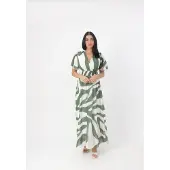 Elara Robe d’été vert / blanc