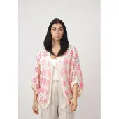 Elara Cardigan oversize crème / rose