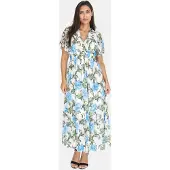Elara Robe d’été bleu clair / vert gazon / blanc