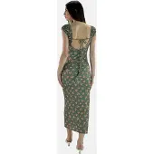 Elara Robe vert / canneberge / blanc