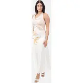 Elara Robe vert foncé / orange clair / rose pastel / blanc