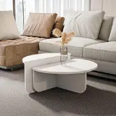 Decorotika Ensemble de tables basses Alves, blanc