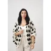 Elara Cardigan oversize noir / blanc