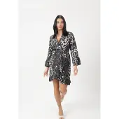Elara Robe anthracite / noir / blanc