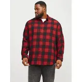 Jack & Jones Gingham Plus Size Long Sleeve Shirt Rouge 2XL Homme
