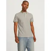 Jack & Jones T-Shirt 'JJEPaulos' beige foncé / gris clair / noir / blanc