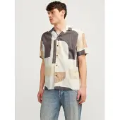 Jack & Jones Chemise 'Jjcarnaby' crème / camel / chocolat