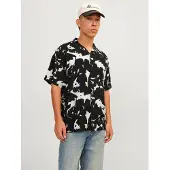 Jack & Jones Chemise 'Luke Aruba' jaune pastel / noir / blanc