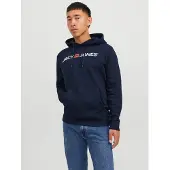 Jack & Jones Sweat-shirt 'Marco Bowie' bleu nuit / rouge vif / blanc cassé