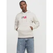 Jack & Jones Sweat-shirt 'JJECorp' beige chiné / rouge vif / noir