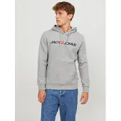 Jack & Jones Sweat-shirt 'JJECorp' gris clair / mandarine / noir
