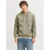 Jack & Jones Sweat-shirt 'JJESoho' olive / blanc