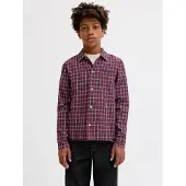 Jack & jones Junior Chemise bleu nuit / rouge foncé / blanc