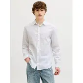 Jack & Jones Esummer Linen Blend Long Sleeve Shirt Blanc M Homme