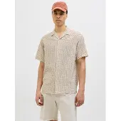 Jack & Jones Chemise marron / blanc cassé