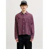 Jack & Jones Chemise bleu marine / rouge carmin / blanc