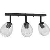 vidaXL Spot de plafond noir 54 x 13 x 26 cm verre et métal