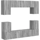vidaXL Ensemble de meubles TV mural 5 pcs Gris Sonoma Bois composite