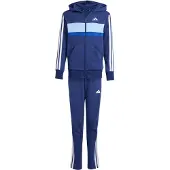 Adidas Seasonal Essentials Tiberio 3 Stripes French Terry Tracksuit Bleu 15-16 Years Enfants