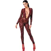 Noir Kink Royal - body résille transparent - rouge