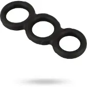 Erecto - triple anneau pénis - silicone noir