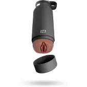 PDX Pussy Flask Secret Delight - vagin artificiel en gourde (noir-marron)