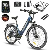 Samebike RS-A01 Pro - Vélo Électrique - Moteur 500W - Batterie 36V 15Ah - Vitesse Max 35km/h - Bleu