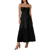 Semoic Robe d'été longue décontractée à bretelles spaghetti pour femme