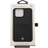 BMW Sign Leather Cardslot Case pour iPhone 16 Pro Max 6.9" Black